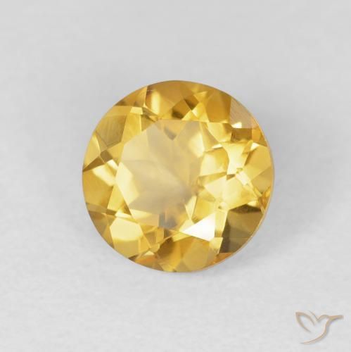 Citrino Oro medio naturale da 1.61 ct, Rotondo, VVS