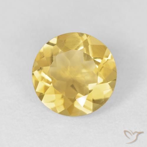 Citrino Arancio dorato naturale da 1.67 ct, Rotondo, VVS