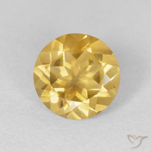1.63ct Naturale Oro medio Citrino, Rotondo, VVS