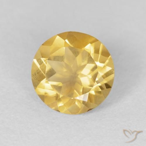 Citrino Oro medio naturale da 1.63 ct, Rotondo, VVS