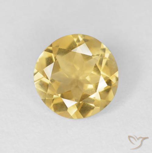 1.38ct Naturale Oro medio Citrino, Rotondo, VVS