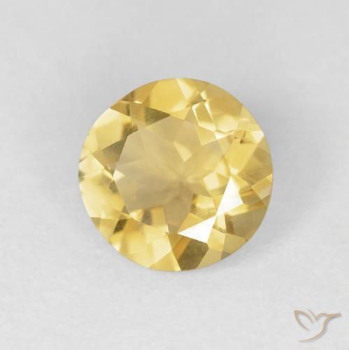 Citrino Oro medio naturale da 1.38 ct, Rotondo, VVS