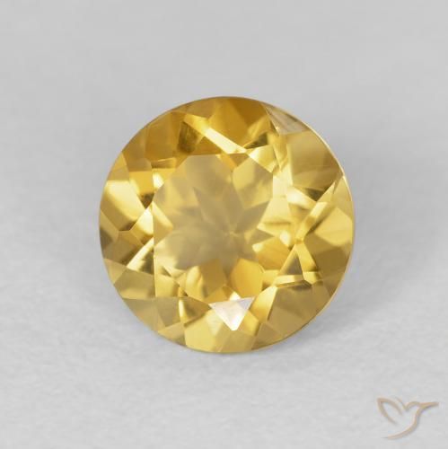 Citrino Oro medio naturale da 1.78 ct, Rotondo, VVS