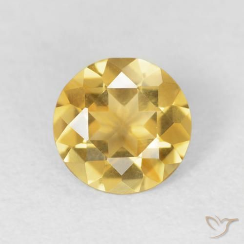 0.95ct Naturale Oro medio Citrino, Rotondo, VVS