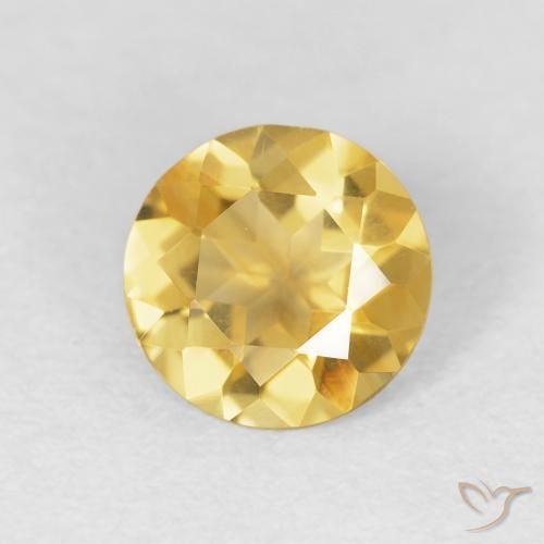 Citrino Oro medio naturale da 0.95 ct, Rotondo, VVS