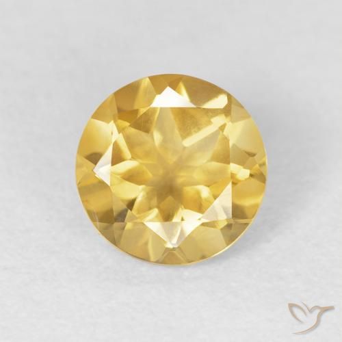 1.06ct Naturale Oro medio Citrino, Rotondo, VVS