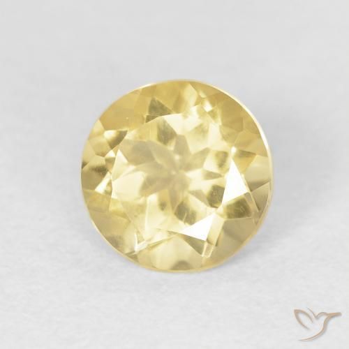 Citrino Giallo medio naturale da 1.20 ct, Rotondo, VVS