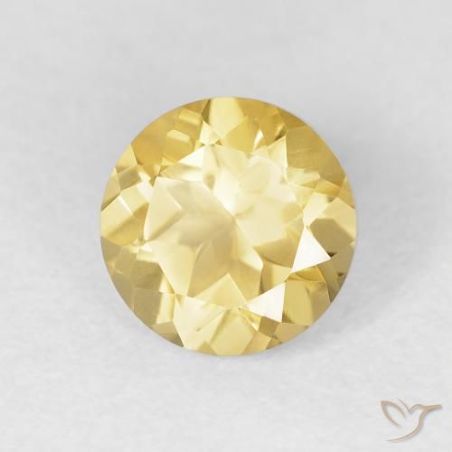 Citrino Giallo di Digione naturale da 1.30 ct, Rotondo, VVS