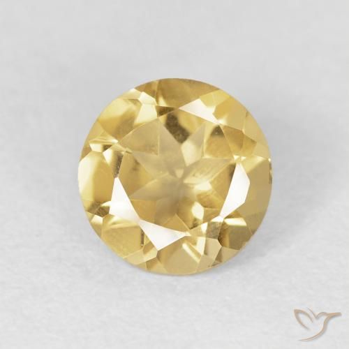 1.15ct Naturale Oro medio Citrino, Rotondo, VVS