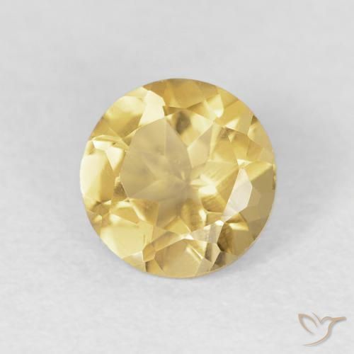 Citrino Oro medio naturale da 1.15 ct, Rotondo, VVS