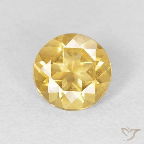 0.95ct Naturale Oro medio Citrino, Rotondo, VVS