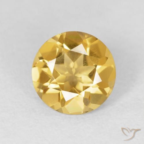 1.52ct Naturale Oro medio Citrino, Rotondo, VVS