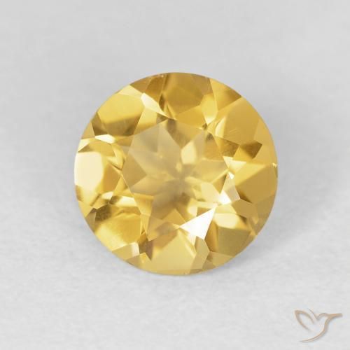 Citrino Oro medio naturale da 1.52 ct, Rotondo, VVS