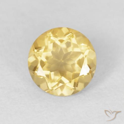 1.17ct Naturale Giallo medio Citrino, Rotondo, VVS