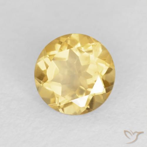 Citrino Giallo medio naturale da 1.17 ct, Rotondo, VVS