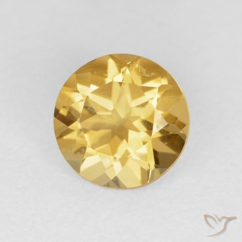 Citrino Oro medio naturale da 1.69 ct, Rotondo, VVS-VS