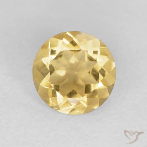 1.12ct Naturale Oro medio Citrino, Rotondo, VVS-VS
