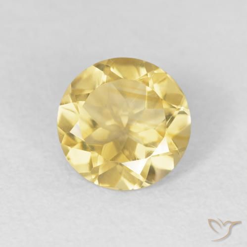 Citrino Giallo medio naturale da 1.15 ct, Rotondo, VS