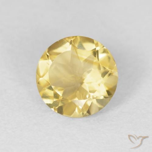 Citrino Giallo medio naturale da 1.15 ct, Rotondo, VS
