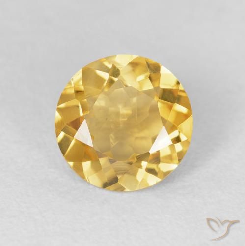 1.63ct Naturale Arancio dorato Citrino, Rotondo, VVS