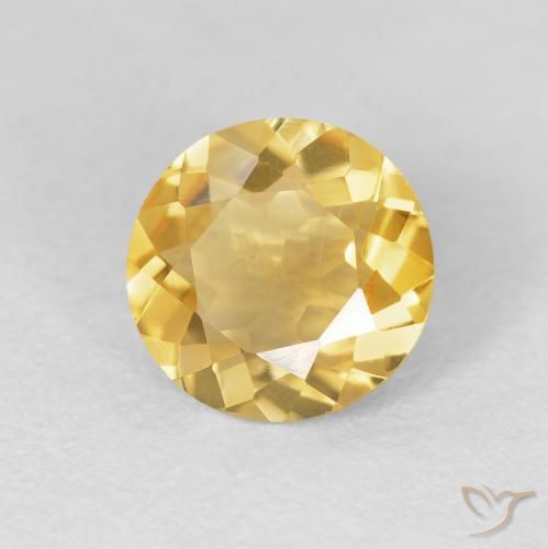 Citrino Arancio dorato naturale da 1.63 ct, Rotondo, VVS