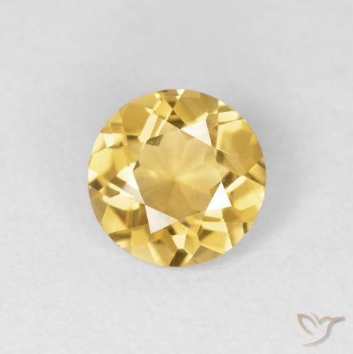 1.08ct Naturale Oro medio Citrino, Rotondo, VVS