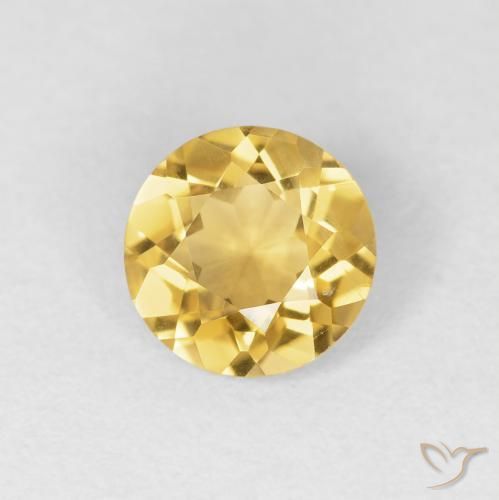 Citrino Oro medio naturale da 1.08 ct, Rotondo, VVS
