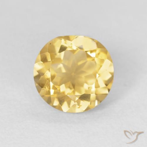 1.92ct Naturale Oro medio Citrino, Rotondo, VVS