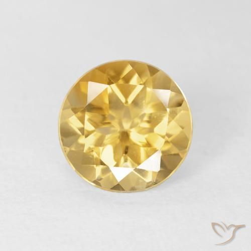 1.73ct Naturale Oro medio Citrino, Rotondo, VVS