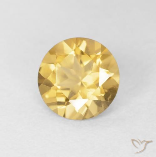 Citrino Oro medio naturale da 1.10 ct, Rotondo, VVS
