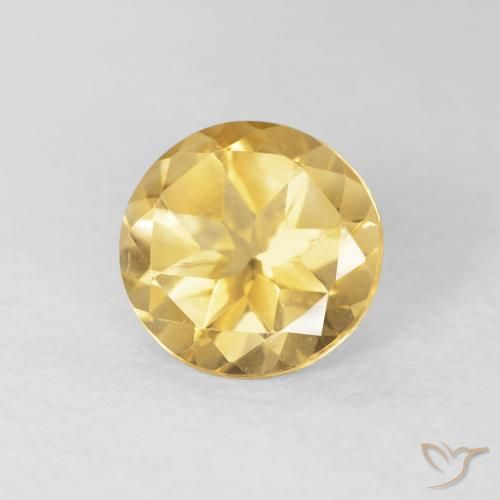 Citrino Oro medio naturale da 1.62 ct, Rotondo, VVS