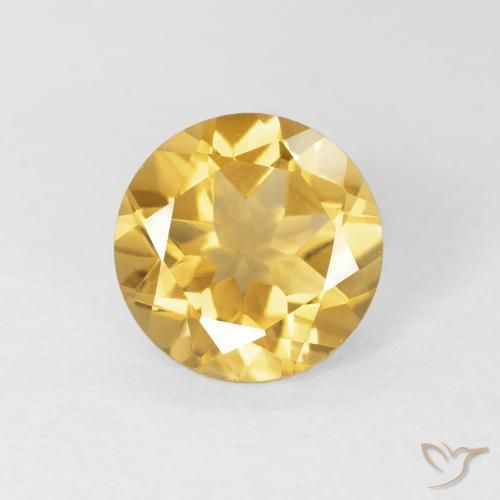 1.72ct Naturale Oro medio Citrino, Rotondo, VVS