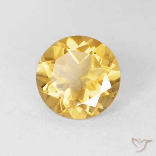 Citrino Oro medio naturale da 1.72 ct, Rotondo, VVS