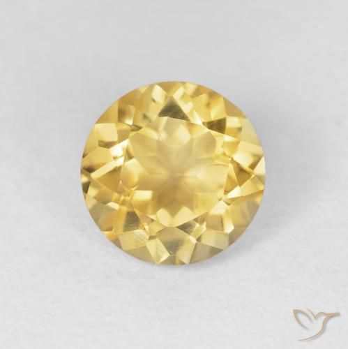 1.67ct Naturale Giallo chiaro Citrino, Rotondo, VVS