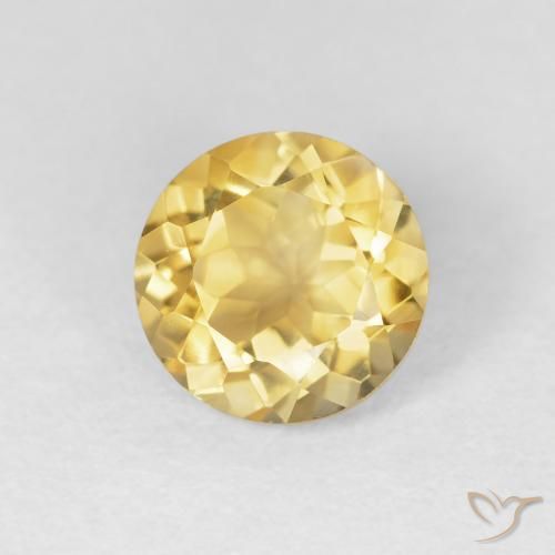 Citrino Giallo chiaro naturale da 1.67 ct, Rotondo, VVS