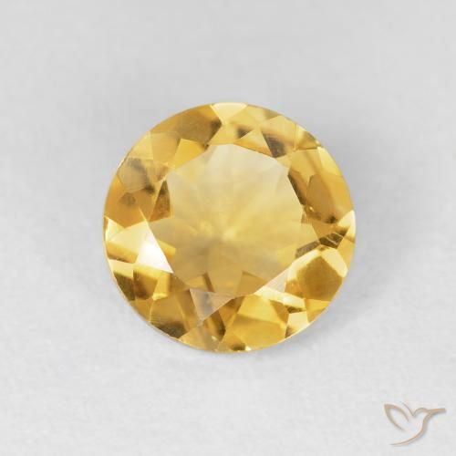1.60ct Naturale Oro brillante Citrino, Rotondo, VVS