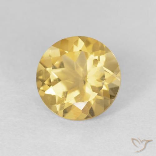 Citrino Oro medio naturale da 1.78 ct, Rotondo, VVS