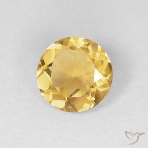 Citrino Oro medio naturale da 1.10 ct, Rotondo, VVS