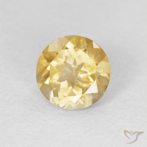 Citrino Oro chiaro naturale da 1.14 ct, Rotondo, VVS