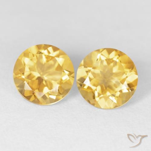 3.70ctw Naturale Oro medio Citrino, Rotondo, VVS