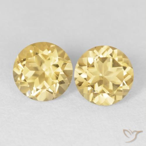 2.72ctw Naturale Oro chiaro Citrino, Rotondo, VVS