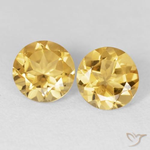 3.33ctw Naturale Oro medio Citrino, Rotondo, VVS