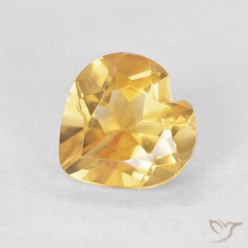 0.75ct Naturale Oro medio Citrino, Cuore, VVS