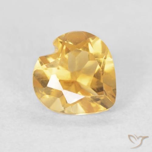 Citrino Oro medio naturale da 0.75 ct, Cuore, VVS