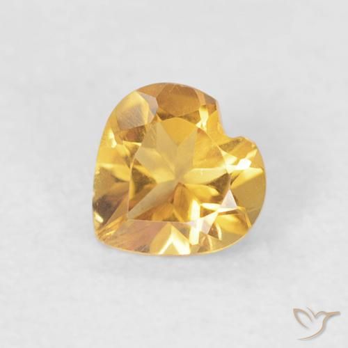 0.38ct Naturale Oro medio Citrino, Cuore, VVS