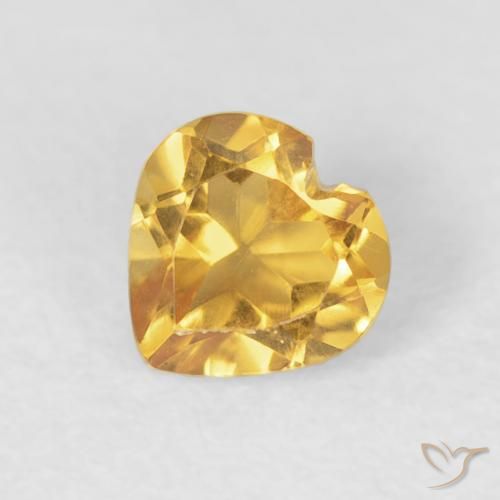 0.45ct Naturale Oro brillante Citrino, Cuore, VVS