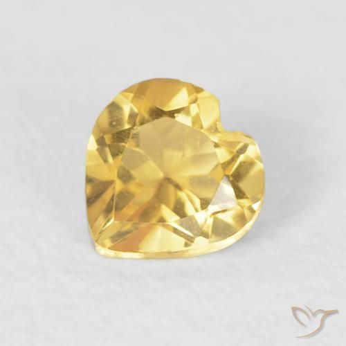 0.40ct Naturale Oro medio Citrino, Cuore, VVS