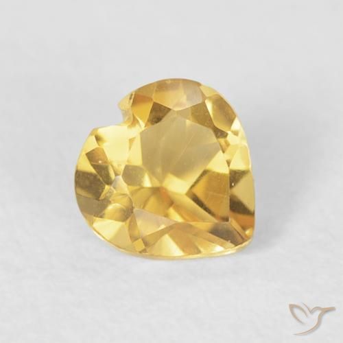 Citrino Oro medio naturale da 0.40 ct, Cuore, VVS