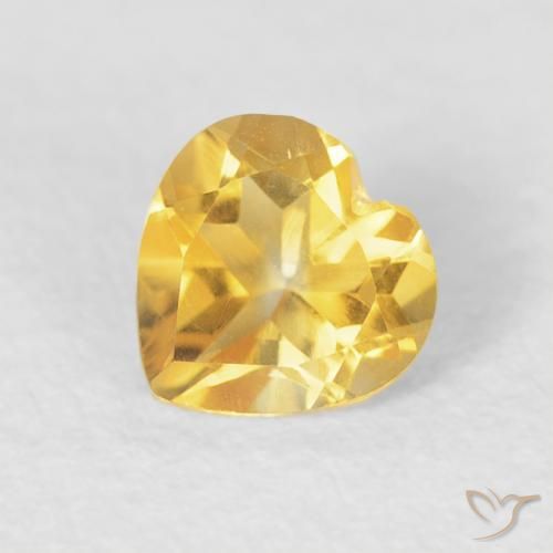 0.44ct Naturale Oro medio Citrino, Cuore, VVS
