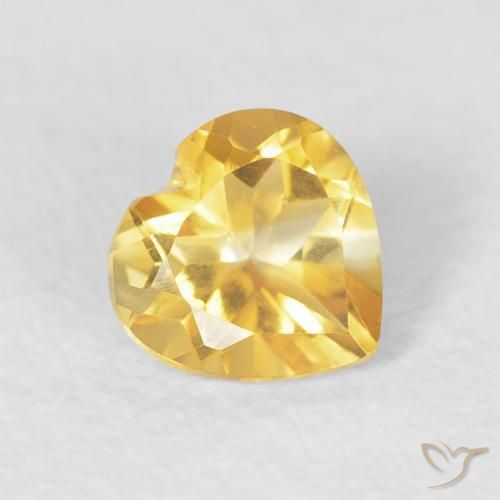 Citrino Oro medio naturale da 0.44 ct, Cuore, VVS